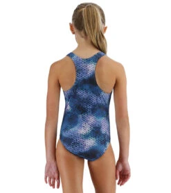 TYR Girls' Starhex Ella Maxfit One Piece Swimsuit (Little Kid, Big Kid) -Swimming Shops 7710367154344 blueice 3a