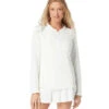 Women's Pique Solids Phoebe Long Sleeve Zip Front Rash Guard