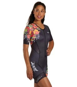 ZOOT Women's Ltd Tri Aero Fz Racesuit -Swimming Shops 7757439041704 aliiblack 2a