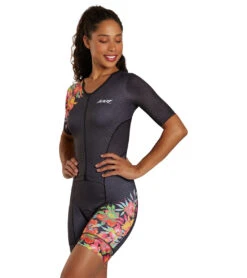 ZOOT Women's Ltd Tri Aero Fz Racesuit -Swimming Shops 7757439041704 aliiblack 4a