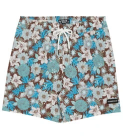 Men's 17" Retro Bloom Printed Swim Trunks