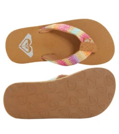 Roxy Girls' RG Porto Raffia Flip Flops (Little Kid, Big Kid) -Swimming Shops 7777952006312 pinkraspberry 4a