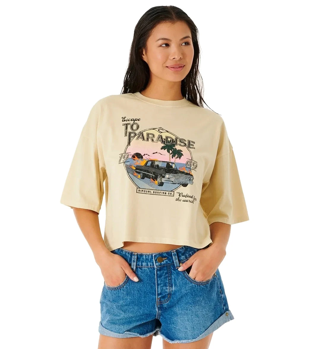 Rip Curl Women's Escape To Paradise Heritage Tee Shirt 1 Rip Curl Women's Escape To Paradise Heritage Tee Shirt