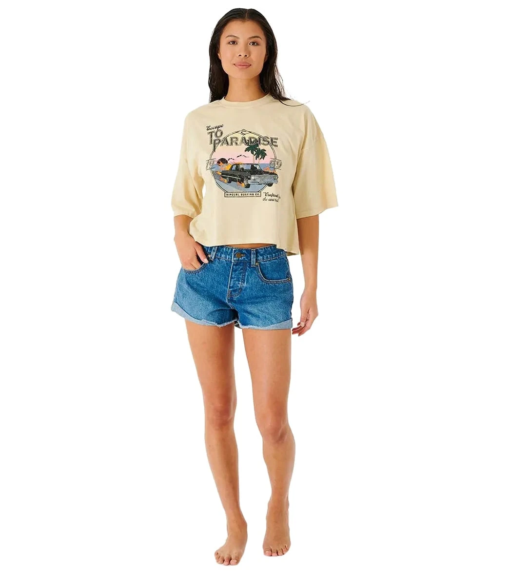 Rip Curl Women's Escape To Paradise Heritage Tee Shirt 4 Rip Curl Women's Escape To Paradise Heritage Tee Shirt - Image 4
